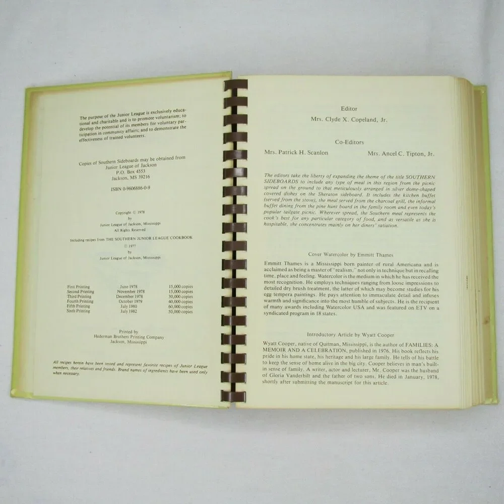 1982 Jackson MS Cookbook Junior League‎ Recipe Community Southern Sideboards